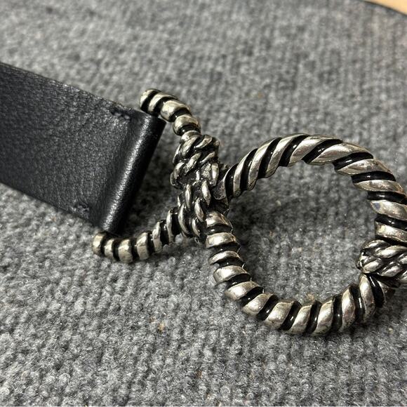 Vintage Emporio Armani Italy women’s leather belt L stretch silver knot hook main image 8